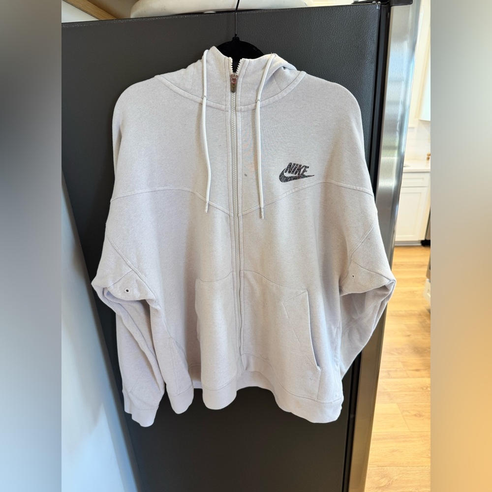 Nike Light Gray Full-Zip Hooded Jacket - Picture 3 of 5